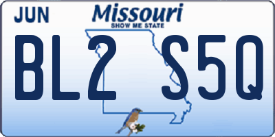 MO license plate BL2S5Q
