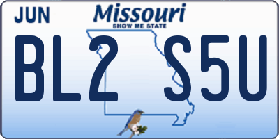 MO license plate BL2S5U