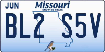 MO license plate BL2S5V