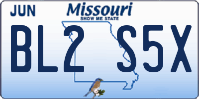 MO license plate BL2S5X