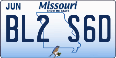 MO license plate BL2S6D