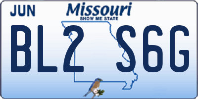 MO license plate BL2S6G