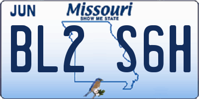 MO license plate BL2S6H