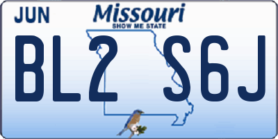 MO license plate BL2S6J