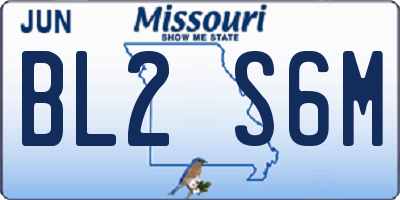 MO license plate BL2S6M