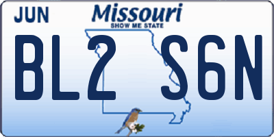 MO license plate BL2S6N