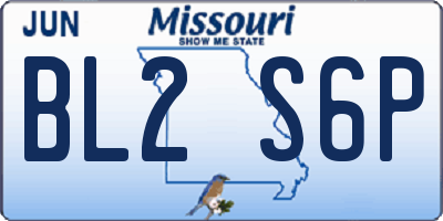 MO license plate BL2S6P