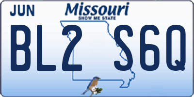 MO license plate BL2S6Q
