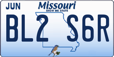 MO license plate BL2S6R