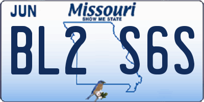 MO license plate BL2S6S