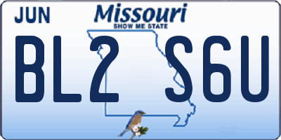 MO license plate BL2S6U