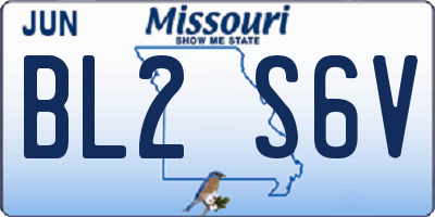 MO license plate BL2S6V