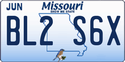 MO license plate BL2S6X