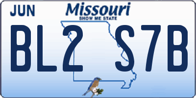MO license plate BL2S7B