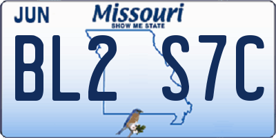 MO license plate BL2S7C
