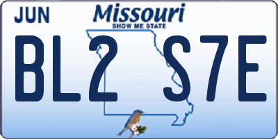 MO license plate BL2S7E