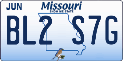 MO license plate BL2S7G