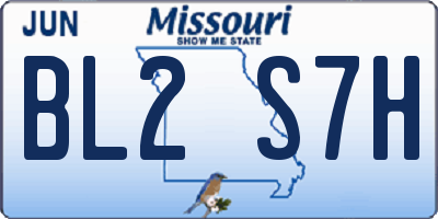 MO license plate BL2S7H