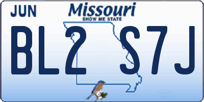 MO license plate BL2S7J