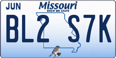 MO license plate BL2S7K