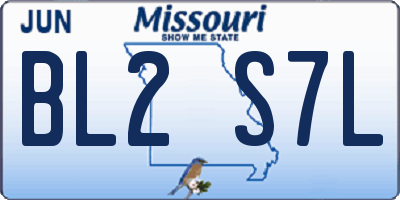 MO license plate BL2S7L