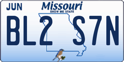 MO license plate BL2S7N