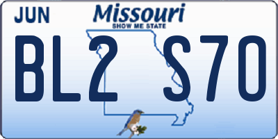 MO license plate BL2S7O