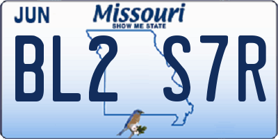 MO license plate BL2S7R