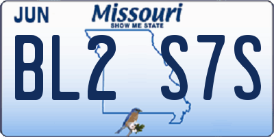MO license plate BL2S7S