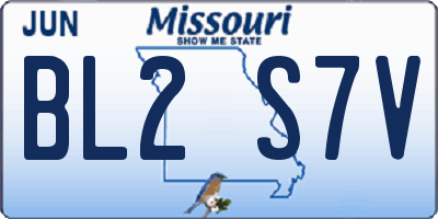 MO license plate BL2S7V