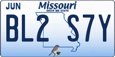 MO license plate BL2S7Y
