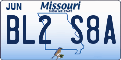 MO license plate BL2S8A