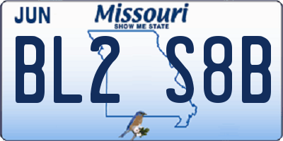 MO license plate BL2S8B