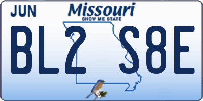 MO license plate BL2S8E