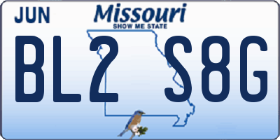 MO license plate BL2S8G