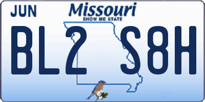 MO license plate BL2S8H