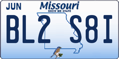 MO license plate BL2S8I