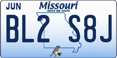 MO license plate BL2S8J