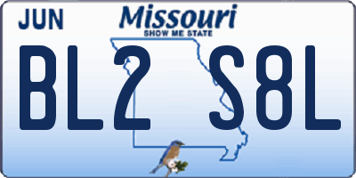 MO license plate BL2S8L