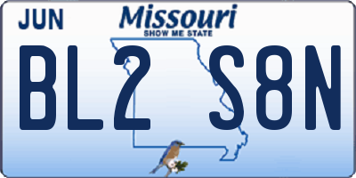 MO license plate BL2S8N