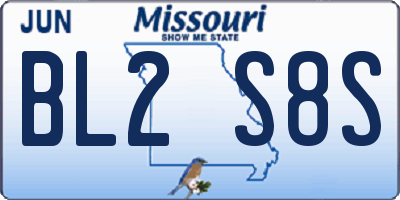 MO license plate BL2S8S