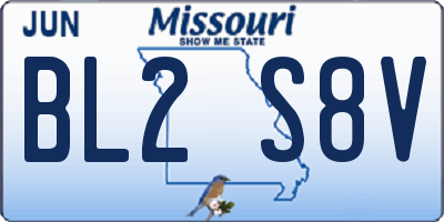 MO license plate BL2S8V