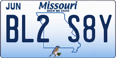 MO license plate BL2S8Y