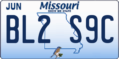 MO license plate BL2S9C