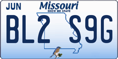 MO license plate BL2S9G