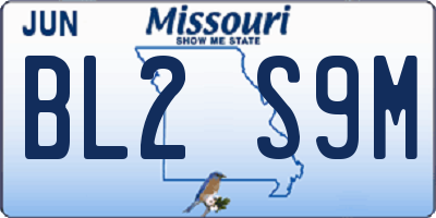 MO license plate BL2S9M