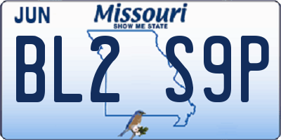 MO license plate BL2S9P