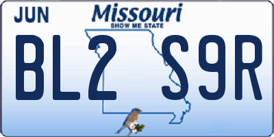 MO license plate BL2S9R