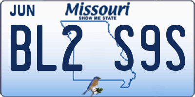 MO license plate BL2S9S