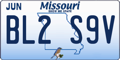MO license plate BL2S9V